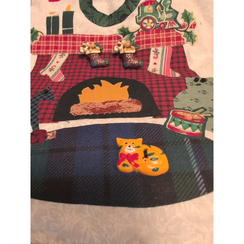 Vtg Partial Complete Christmas Folk Art Barn Style Quilt Or Wall Hanging 36